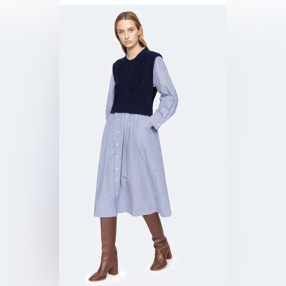 Sea NY Cable Knit Layered Dress NWT